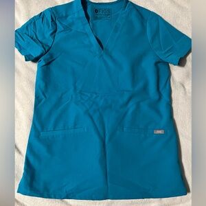 FIGS Women's Teal Scrub Top- XS